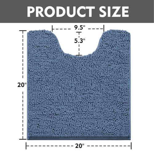 RUN HELIX Toilet Rugs U-Shaped 20x20 Extra Soft Chenille Bath Rugs, PVC Backing Quick Dry, Machine Washable Contour Bathroom Rugs for Toilet Contoured Bath Mats Home Decor Accessories Dark Blue - color: Dark Blue, size: U20"x20"