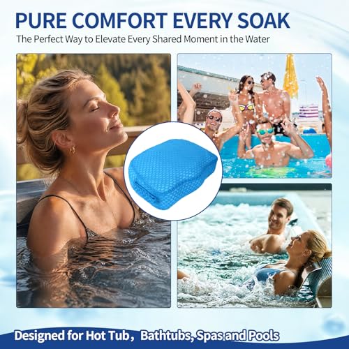 Hot Tub Booster Seat, Weighted SPA Booster Seat Cushion for Adults, 3D Air Mesh Inflatable Hot Tub Seat Accssories with Non-Slip Micro Dot Bottom,Indoor or Outdoor Hot Tub Pillow - style: 1 Pack-Blue