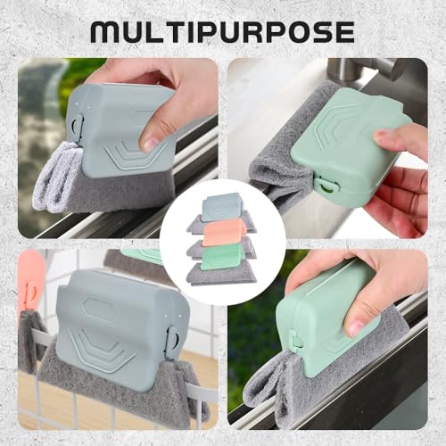 Runsgo Window Track Cleaner, Handheld Cleaning Brush Set, for Window Slides Grooves, Tile Grout Lines, Shutter Slats, Car Ac Vents & Narrow Gaps (Mixed, 3pcs) - color: Mixed, 3pcs
