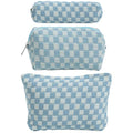 LYDZTION Makeup Bag Cosmetic Bag for Women,1Pcs Large Capacity Makeup Bags and 1Pcs Pencil Case Makeup Brushes Storage Bag Travel Toiletry Bag Organizer - color: 3pcs blue