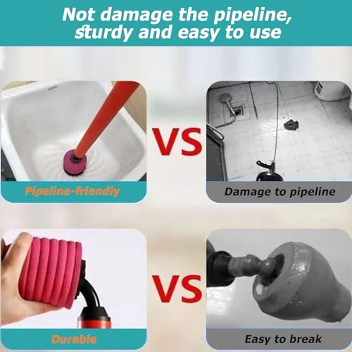 Toilet Plunger Set, High-Pressure Toilet Plunger with Toilet Brush & Rubber Gloves | All-in-One Heavy Duty Powerful Air Plunger Drain Toilet Unclogger for Bathroom Drains - color: Plunger+brush+gloves