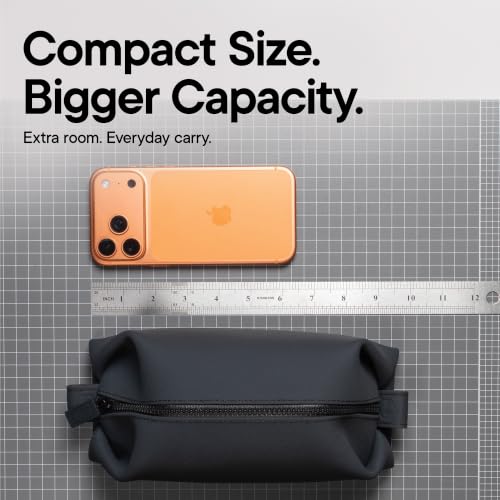 TOOLETRIES The Koby Dopp Kit Toiletry Bag – Lite 9" x 4.5" x 4.5", Charcoal | Compact silicone leak-resistant travel toiletry bag with a heavy-duty zipper that's easy to clean. - color: Charcoal, size: Lite 9" x 4.5" x 4.5"