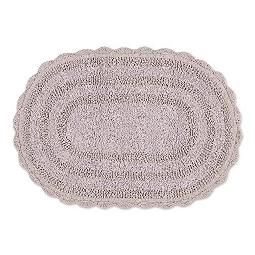 DII Crochet Collection Reversible Bath Mat, Small Oval, 17x24, Dusty Lilac - color: Dusty Lilac, size: 1'5" x 2' (Oval)