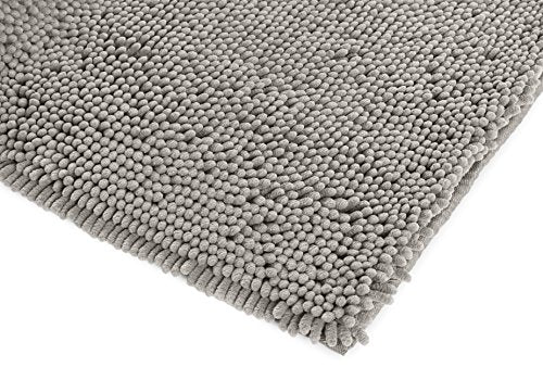 Amazon Basics Platinum Bathroom Rug Mat, Ultra Absorbent Plush Shag, Non-Slip, Quick Drying, Machine Washable, 21" x 34" (Pack of 12) - color: Platinum, size: 1'9" x 2'10" (Rectangular) (Pack of 12)