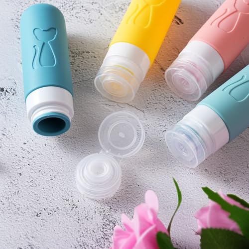 Zafit TSA Approved 3oz Leakproof Travel Bottles for Toiletries, Refillable Containers for Shampoo Conditioner Lotion Body Wash(Multicolored B) - color: Multicolored B