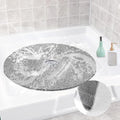 Shower Mat Non Slip, Round Shower Mat for Inside Shower, Non Slip Bathtub Mat, Fast Drying Bath Tub Mats, Loofah Mat for Shower Bathroom, Quick Drying, Resistant (Grey, 32 x 32 Inch) | 32inch Shower Mat for Inside Shower Non Slip Bathtub Mat, Loofah Mat f