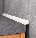 Water Barrier for Sink,Shower Threshold Water Dam Barrier,Waterproof Barrier Bathroom,Collapsible Silicone Strip Trim Splash Guard (White-2M) - size: White 2m