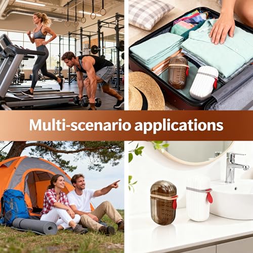 2-Pack Waterproof & Leakproof Travel Soap Case with Lid, Portable Soap Container with Draining Layer for Travel, Camping, Bathroom, Gym, Outdoor