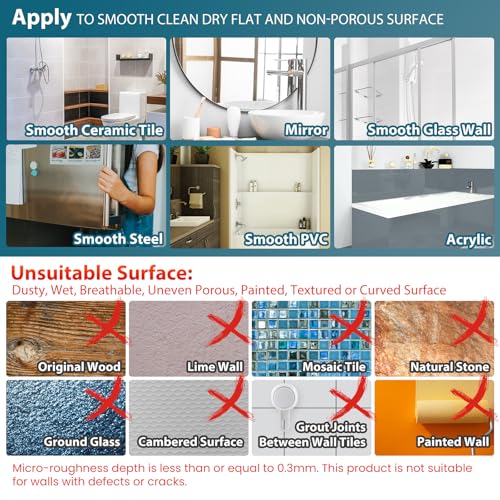TAILI Shower Caddy Suction Cup, Heavy Duty Bathroom Organizer, Removable Shelves for Inside Shower, Shampoo, Waterproof Suction Plastic Storage for Bathroom Accessories Holder, Frosted Clear - style: 2 × Frosted Clear