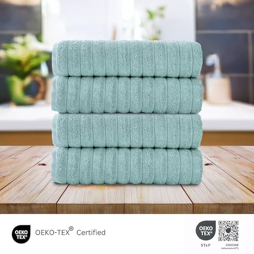 Classic Turkish Towels CTT Premium 4 Pack Bath Towels Set, Made with 100% Turkish Cotton, Spa & Hotel, Quick Drying Towels, Absorbent & Comfy | 27"x54" (SPA Green - color: Spa Green, size: 4-Piece Bath Towel Set