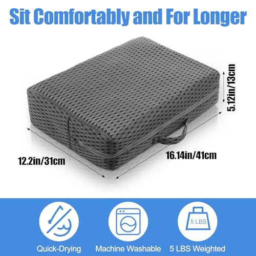 Threehoney 2 Pcs Hot Tub Booster Seat for Adults, 5 Inch 4D Mesh Spa Bathtub Booster Cushion with Suction Cups Micro Dot Quick Dry Non Slip Bottom Mat Tub Accessories for Indoor Outdoor(Grey) - color: Grey