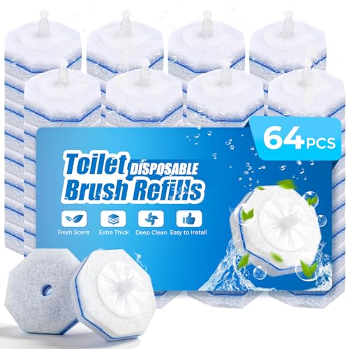 64 Pack Toilet Wand Refills for Clorox,5X Cleaning Power,Fresh Fragrance,Extra Thick,Compatible with Most Toilet Cleaning Wands