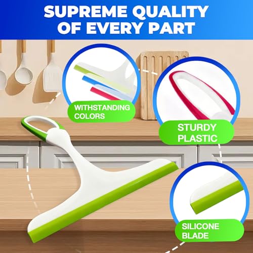 3PCS mini Squeegee Shower Squeegee Hanging Rubber Squeegee with Hook, Multipurpose Shower Squeegee for Glass Doors Window Squeegee (Regular Version) - color: Regular Version