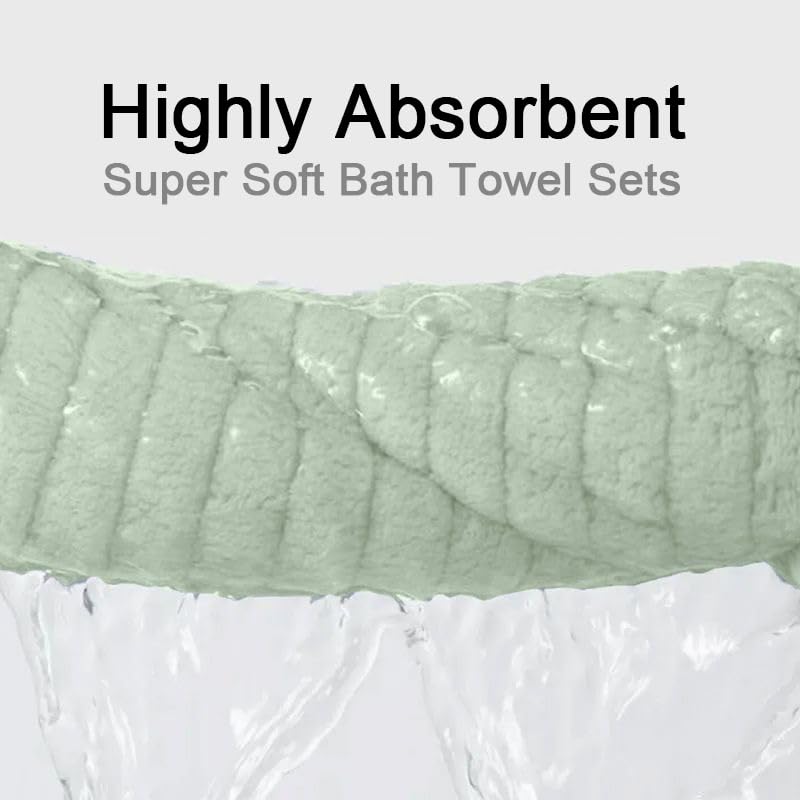 Hailea Hand Towels Set 16x31 Inches,Soft Microfibers Bathroom Towel Set 2 Pack,Highly Absorbent Quick Dry Luxury Towel Hotel Spa Gym Hand Towel Collection for Bathroom,Green - color: Green, size: 2-Piece Hand Towel