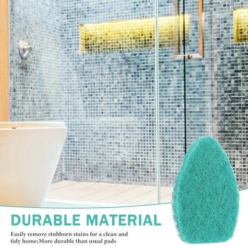 Baderke 4 Pcs Tub Tile Scrubber Cleaning Brush Pads (Without Handle) Compatible with Qaestfy Non-Scratch Scouring Pads Scrub Brush for Shower Bathroom Buildup Toilet Wall Floor(Green) - color: Green