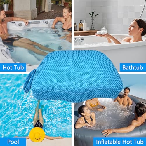 REEZEIVI Hot Tub Booster Seat for Adults,5 Inch Thick SPA Cushion,Weighted Hot Tub Cushion with Non-Slip Bottom,Quick Dry Spa seat,Washable 3D Mesh,Inflatable Hot Tub,Pool, Bathtub (Bue) - color: Bue