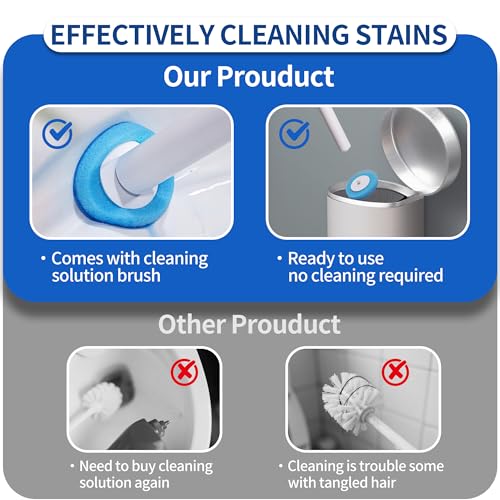 Disposable Disposable Toilet Bowl Cleaner Brush, Toilet Brush and Holder Set with Refills, Bathroom Cleaning Supplies (32 Replacement Heads) - color: 32 Replacement Heads
