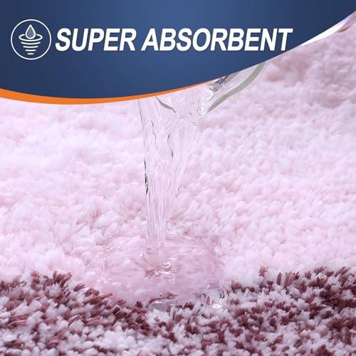 OLANLY Small Bathroom Rugs Mat 24x16, Extra Soft Absorbent Microfiber Bath Rugs, Rubber Backing, Quick Dry, Machine Washable Bath Mats for Bathroom Floor, Tub and Shower, Home Decor Accessories, Mauve - color: Mauve, size: 24" X 16"