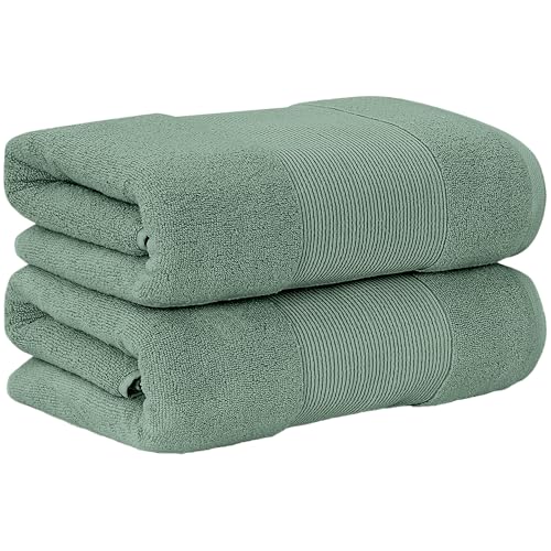 Modern Threads - Air Cloud 2-Pack 100% Zero-Twist Cotton Bath Sheet Set - Super Absorbent & Quick Dry - 500 GSM - Soft & Plush, Eucalyptus - color: Eucalyptus, size: 2-Pack Bath Sheet