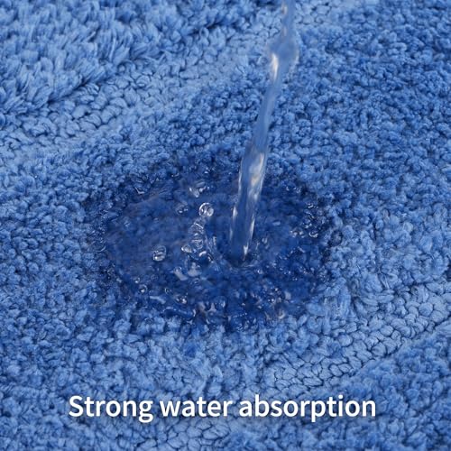 Bathroom Rugs Sets 3 Piece, with 20" x 28" U-Shaped Toilet Rug, Ultra Absorbent and Super Soft Touch, Non-Slip, Microfiber Plush,Rectangular Pattern, Quick Dry Bath Mats for Bathroom, Tub, Bedroom - color: Sky Blue