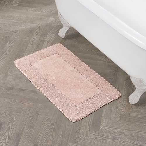Laura Ashley Ruffle Border 100% Cotton Bath Rug, Blush Pink, 20"x 34" - color: Blush, size: 1'8" x 2'10" (Rectangular)