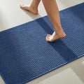 TYUU Bathroom Runner Rug, Long Bath Mat Washable Thin Quick Dry Low Pile Bathroom Runner Rugs 24 x 60 Non Slip, Navy Blue 24"x60" - color: Navy Blue, size: 2' X 5' (Runner)