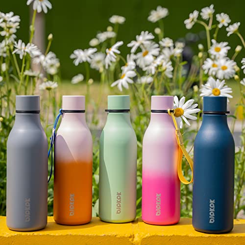 BJPKPK Insulated Water Bottles, 18 oz Stainless Steel Metal Water Bottle with Strap, BPA Free Leak Proof Jugs, Mugs, Flasks, Reusable Thermal Flasks for Sports & Travel, Navy Blue - color: Navy Blue, size: 18 Ounces, style: 18oz