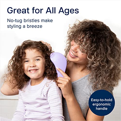 Crave Naturals Glide Thru Hair Brush - Detangler Brush for Curly, Straight, Wet or Dry Hair - Gentle Detangling Brushes for Adults, Kids, Toddlers - Hair Accessories for Women, 7.5x3" - Purple - color: Purple, size: 1 Pack (Regular)