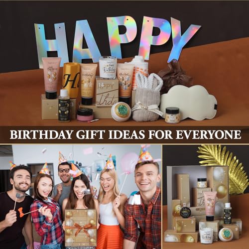 Birthday Bath Gifts, Spa Gift Basket for Women & Men Birthday Spa Gift Box | Home Spa Set, Beauty Personal Care Bath Essentials, Butter, Candle, happy birthday gifts box for women bath and body care