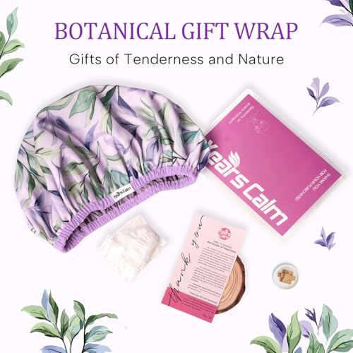 Years calm Shower Caps for Women Reusable Waterproof – Double Layer Elastic Cap with Tropical Botanical Print Shower Cap for Shower, Spa, Travel, Bath & Daily Hair Protection - color: Purple