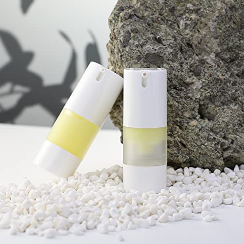 LONGWAY 0.5 Oz 15ml Airless Pump Bottles,Small Plastic Travel Vacuum Cosmetic Pump Bottles for Lotion and Cream(Pack of 6, Frosted) - size: 15 ml