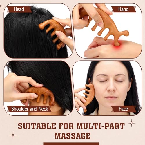 LemonRoad 12 Pack Wooden Scalp Massager Natural Sandalwood Wide Tooth Combs Wooden Scalp Massage Combs Bulk for Hair Growth Hair Care (Sea Lion&Classic) - style: Sea Lion&classic