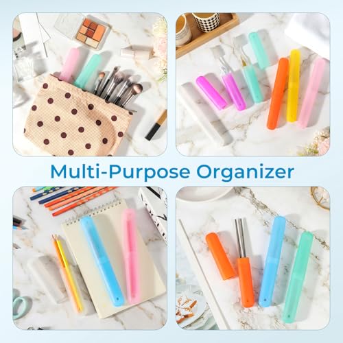 28 Pcs Travel Toothbrush Case Holder Bulk, Portable Toothbrush Container with Breathable Holes, Plastic Toothbrush Cover Protector for Home, Camping, School & Business