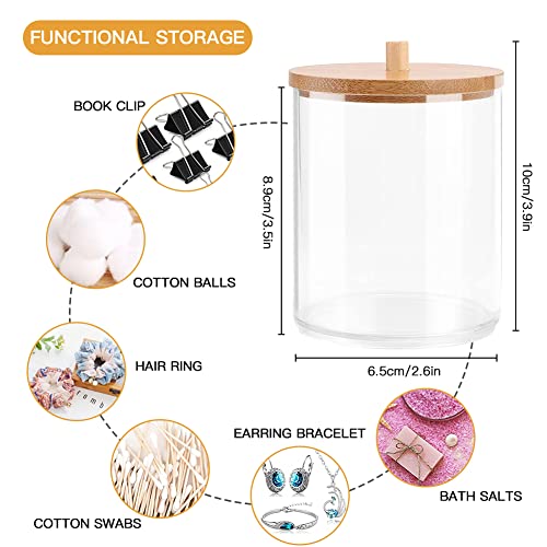 Otostar Grey Bathroom Accessories Set Bamboo Bathroom Set with Qtip Holder Soap Dispenser Toothbrush Holder Tumbler Soap Dish Toilet Brush Holder Trash Can Plastic Bath Set Housewarming Gift (Grey) - style: A-Grey Bamboo Cover Set
