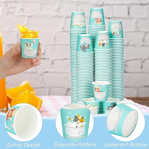 Patelai 500 Pack 3 oz Paper Cups Disposable Bathroom Small Mouthwash Animal Beverage Drinking Cups for Home, Office, Travel, Party(Bathroom Cat) - style: Bathroom Cat