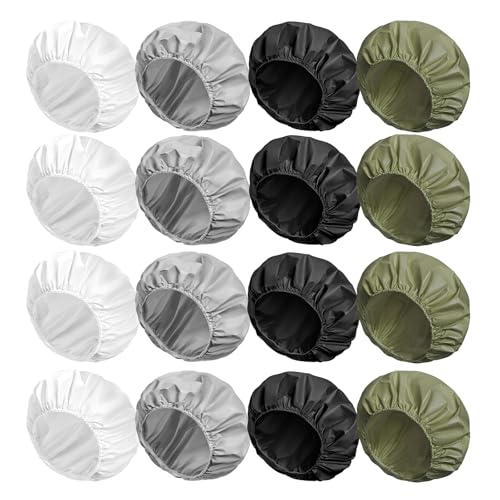 16 PCS Shower Caps for Women, Double Side Waterproof Shower Cap, Reusable Elastic Bath Caps for Shower, EVA Bathing Shower Caps, Bath Hair Caps - (Black+White+Gray+Dark Green) - color: Set B - Black+White+Gray+Dark Green