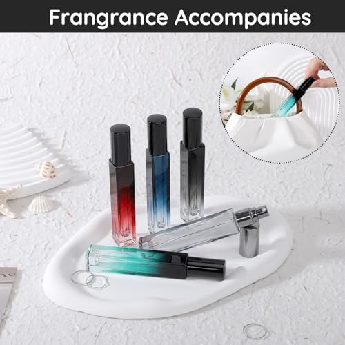 Segbeauty 0.34oz Refillable Perfume Bottle Travel, 5 Pack Glass Spray Bottles for Perfume, 10ml Empty Mini Fine Mist Cologne Travel Bottle, Portable Cologne Sprayer Atomizer with Refill Tool Kit - color: Black Blue Red Green Gray, style: Mini Bottle Set