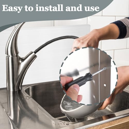 2 Pcs Stainless Steel Side Splash Guard for Sink, Wall Mount Guard with Screws, Commercial Restaurant Hand Sink and Compartment Prep Sink, Kitchen Sink Splash Protector Supply(16 x 12 Inch)
