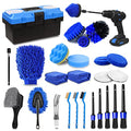TTRCB 27Pcs Car Detailing Kit, Car Cleaning Kit, Car Detailing Brush Set, Drill Brush Set, Car Detailing Brushes, Car Wash Kit, Car Accessories, Car Cleaning Supplies for Interior, Exterior, Wheels - size: 27PCS-Blue