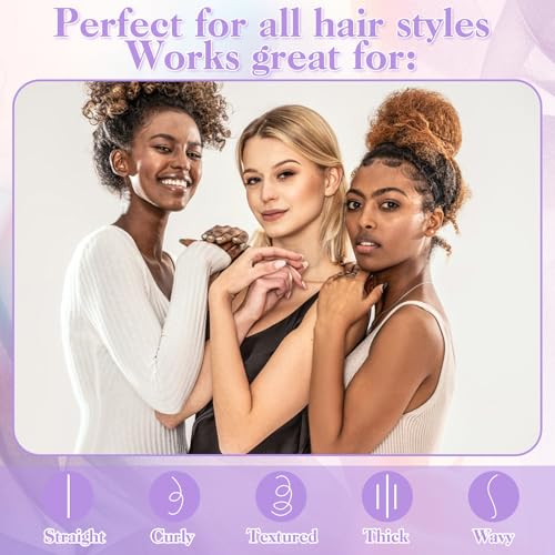 5Pcs Hair Brush Set for Women Hair Comb Detangler Brush for Men and Women Wet, Dry, Curly and Straight Hair - color: Purple