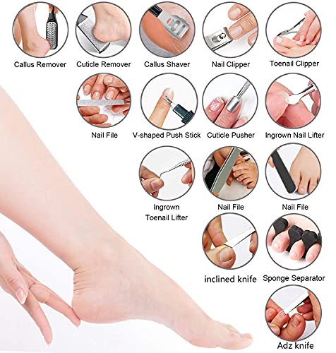 36 in 1 Pedicure Kit, Professional Pedicure Tools Foot Rasp Foot Dead Skin Remover for Home & Salon Care - style: Black