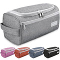 Pantheon Hanging Travel Toiletry Bag for Men, Dopp Kit - Gray | Hanging hook, water-resistant lining, zip & mesh pockets; men's Dopp kit for travel, gym, hotel & bathroom - color: Grey