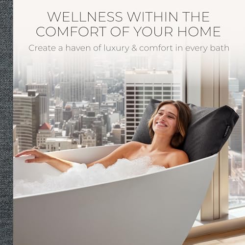 BADESOFA® Luxury Bath Pillow M in Charcoal, Quick-Drying Bath Back Pillow | Thick & Comfortable Tub Pillow for Bathtub, Full Body Support, Premium Spa Cushion, Luxury Bath Gift - color: Charcoal, size: Medium (Single Pillow)