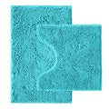 Bathroom Rugs Sets 2 Piece,Super Absorbent Chenille Bath Mats and U-Shaped Toilet Rug,Strong PVC Non Slip Backing,Microfiber Washable Dry Quickly Bath Mats for Bathroom(20"x32"+20"x20"U, Light Blue) - color: Light Blue