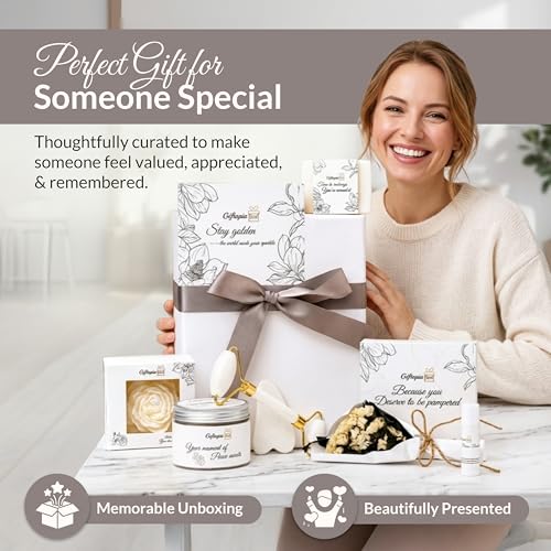 Luxury Spa Gifts for Women, Pamper Self Care Gift Set with Shower Steamers, Body Scrub, Candle & Gua Sha, Birthday, Bridal Shower & Thank You Gifts - color: Birthday