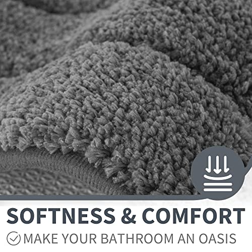 GRANNY SAYS Gray Bathroom Rugs Non Slip, Bath Mats for Bathroom, Super Soft and Water Absorbent, Microfiber Washable Bath Rugs for Bath Floor, Tub and Shower, 32" x 20", Dark Gray - color: Deep Gray, size: 1'8" x 2'8" (20" x 32")