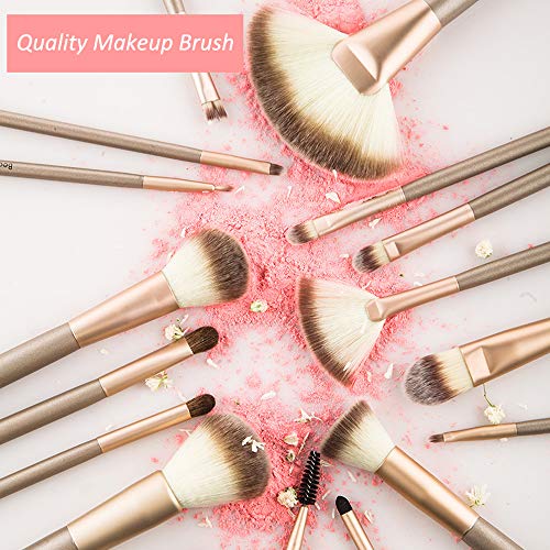 28PCS Beginner Kits Makeup Brushes Complete Sets Travel-Friendly - color: Champagne