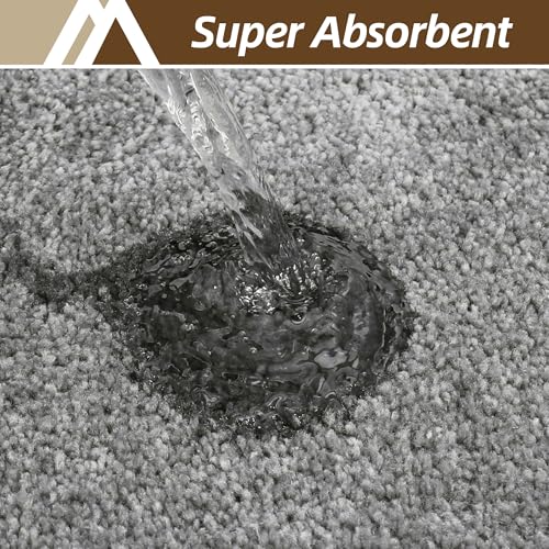 COSY HOMEER Extra Thick Bath Rugs for Bathroom - Anti-Slip Bath Mats Soft Plush Yarn Shaggy 100% Strong Mirco Polyeste Mat Living Room Bedroom Mat Floor Water Absorbent(Grey,16x24 - Inches) - color: Grey, size: 1'4" X 2' (Rectangular)