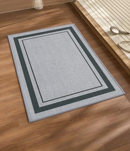 chakme Bathroom Rugs Mat 24x17, Ultra Thin Non Slip Bath Mat Small Quick Dry Absorbent Bath Mat for Bathroom, (Light Grey, 24"x17") - color: Light Grey, size: Small (24" x 17")