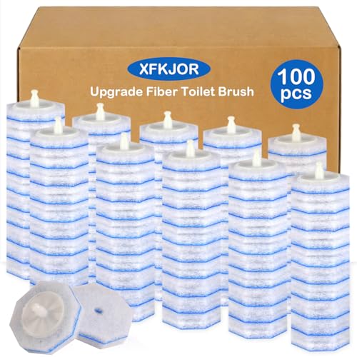 100 Count Toilet Bowl Wand Refill for Clorox - Upgrade Fiber Toilet Bowl Brush Compatible with Clorox Toilet Brush, Toilet Scrubber Refill with 5X Cleaning Power, Toilet Bowl Cleaners